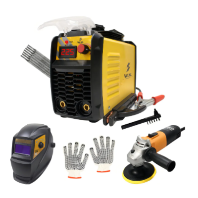 Máquina Solda Inversora 225a 220v + Esmerilhadeira + Máscara Cor Laranja Frequência 50/60Hz